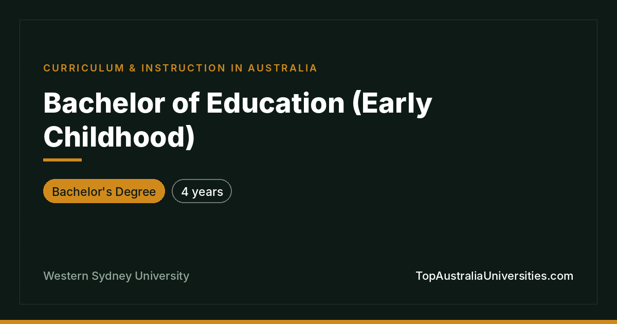 Bachelor of Education (Early Childhood) at WSU