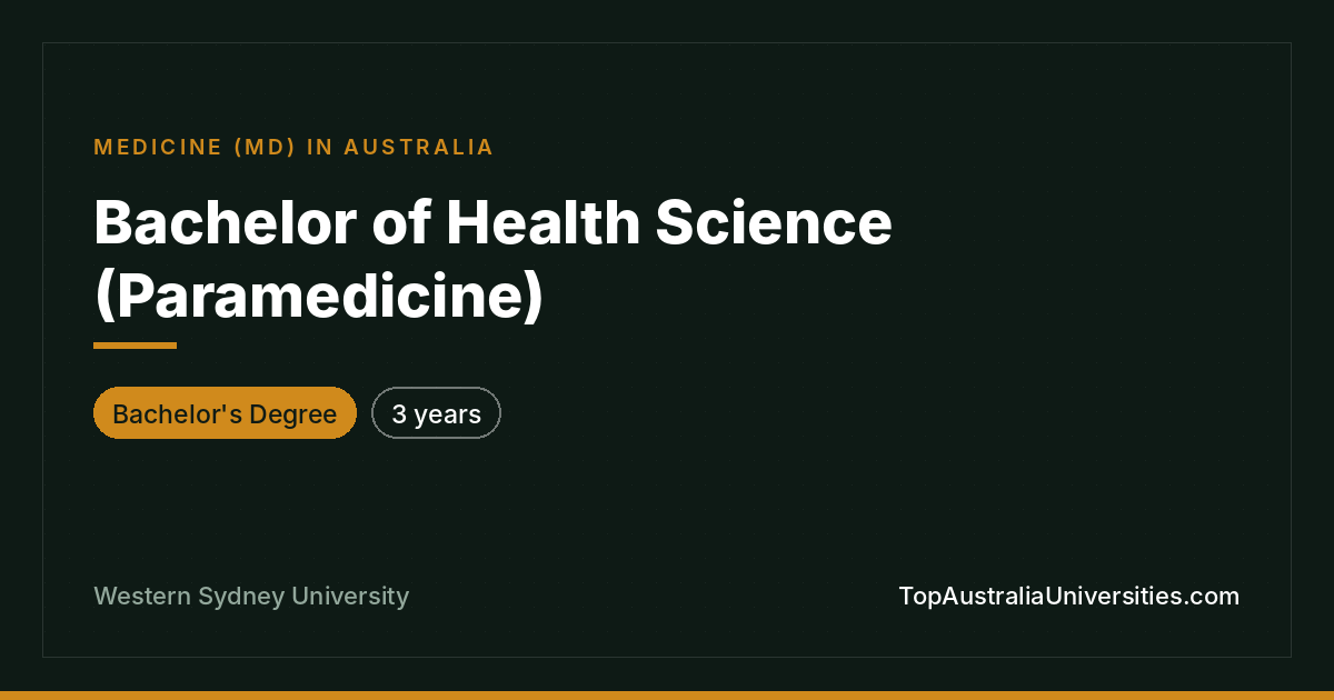 Bachelor of Health Science (Paramedicine) at WSU