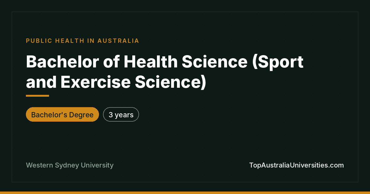 Bachelor of Health Science (Sport and Exercise Science)
