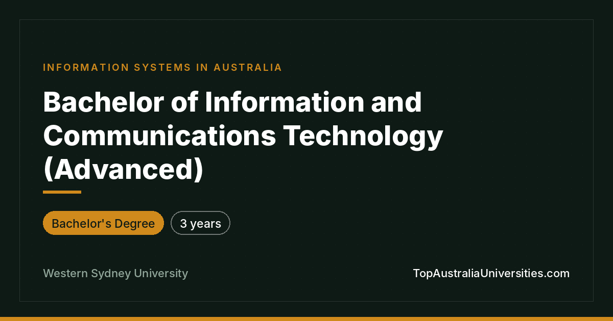 Bachelor of ICT (Advanced) at Western Sydney University
