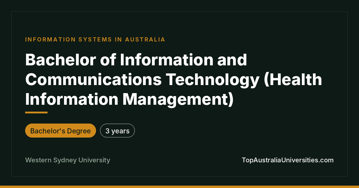 Bachelor of ICT (Health Information Management)