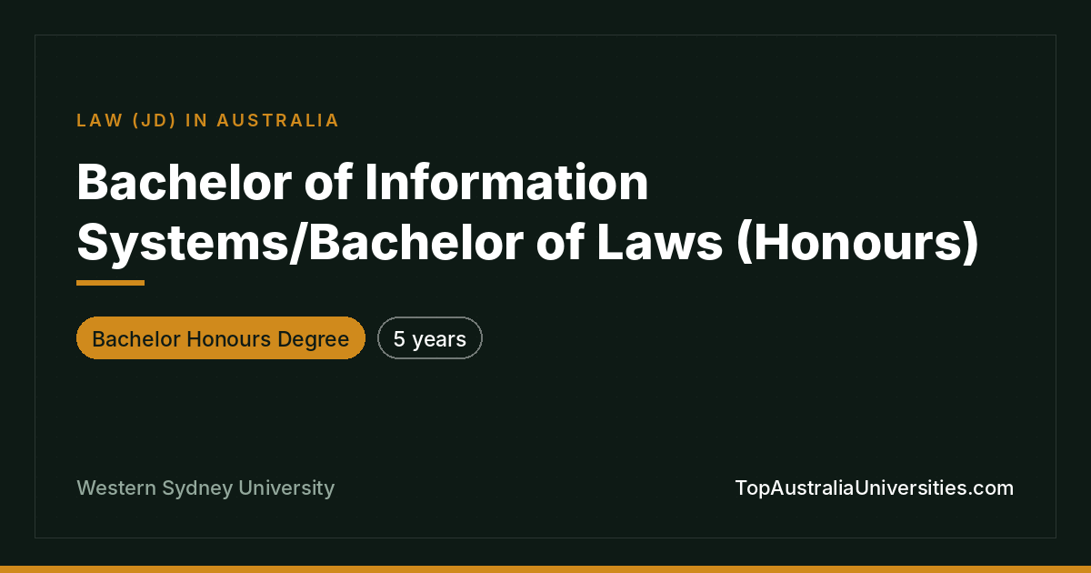 Bachelor of Information Systems/Bachelor of Laws (Honours)