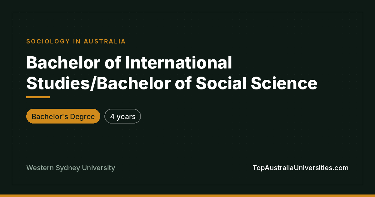 Bachelor of International Studies/Social Science