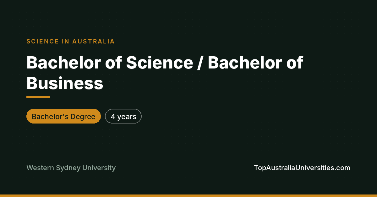 Bachelor of Science / Bachelor of Business at WSU