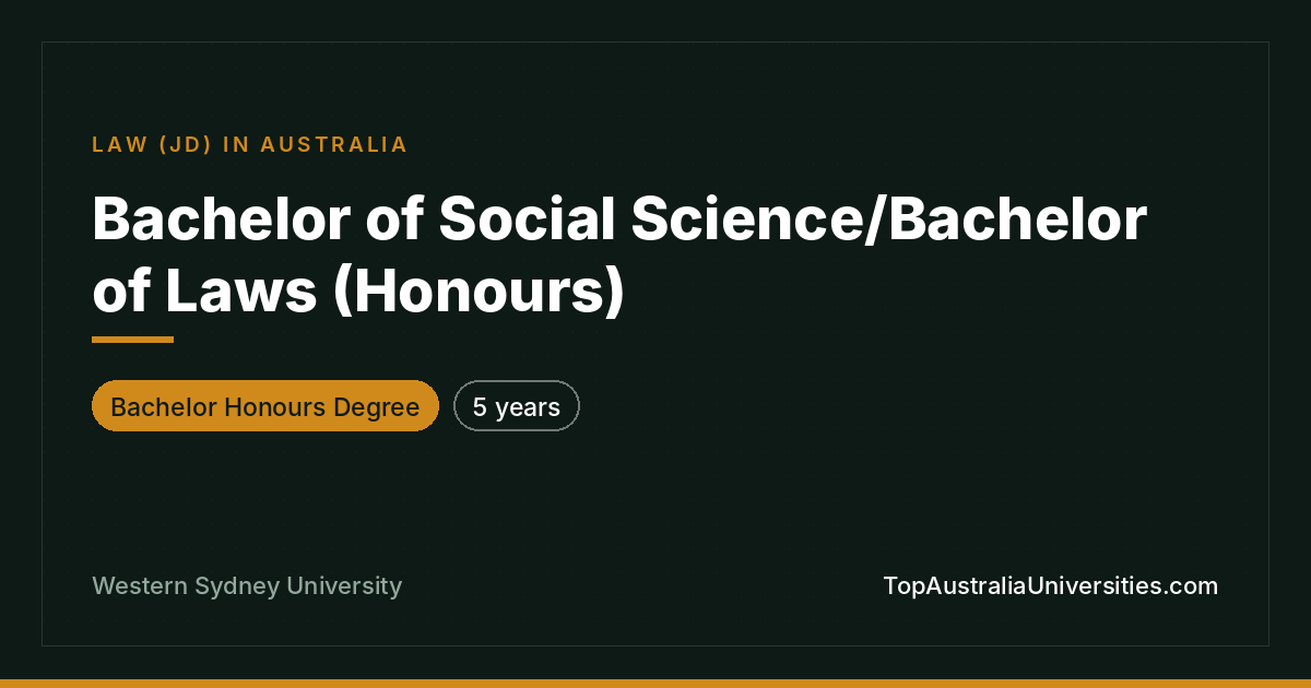 Bachelor of Social Science/Bachelor of Laws (Honours)
