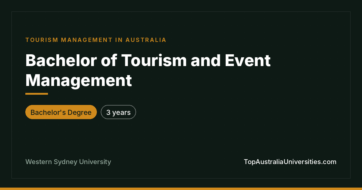 Bachelor of Tourism and Event Management at WSU