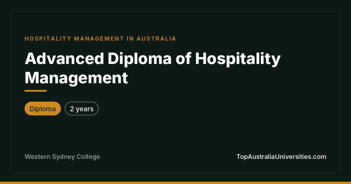 Advanced Diploma of Hospitality Management