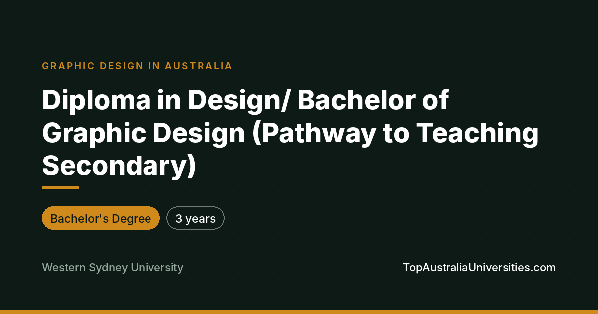 Diploma in Design / Bachelor of Graphic Design (Pathway to T