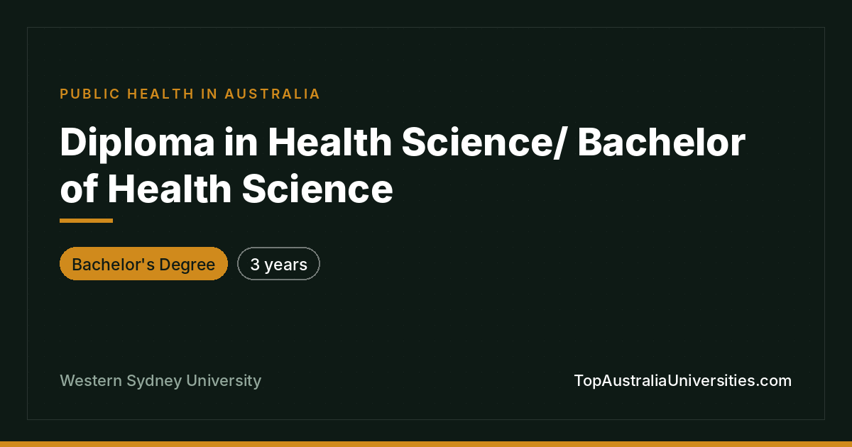 Bachelor of Health Science at Western Sydney University