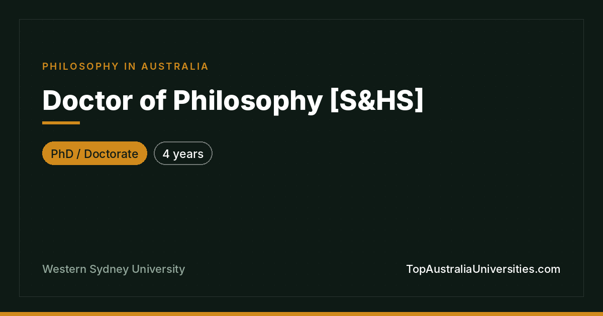 PhD at Western Sydney University | Research Doctorate