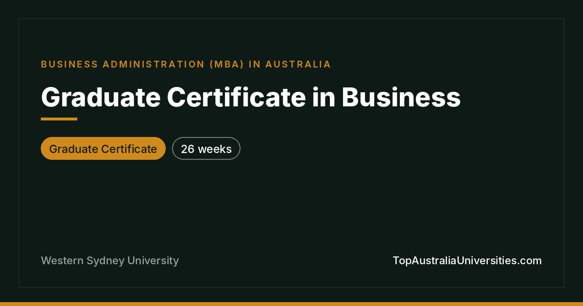 Graduate Certificate in Business at WSU