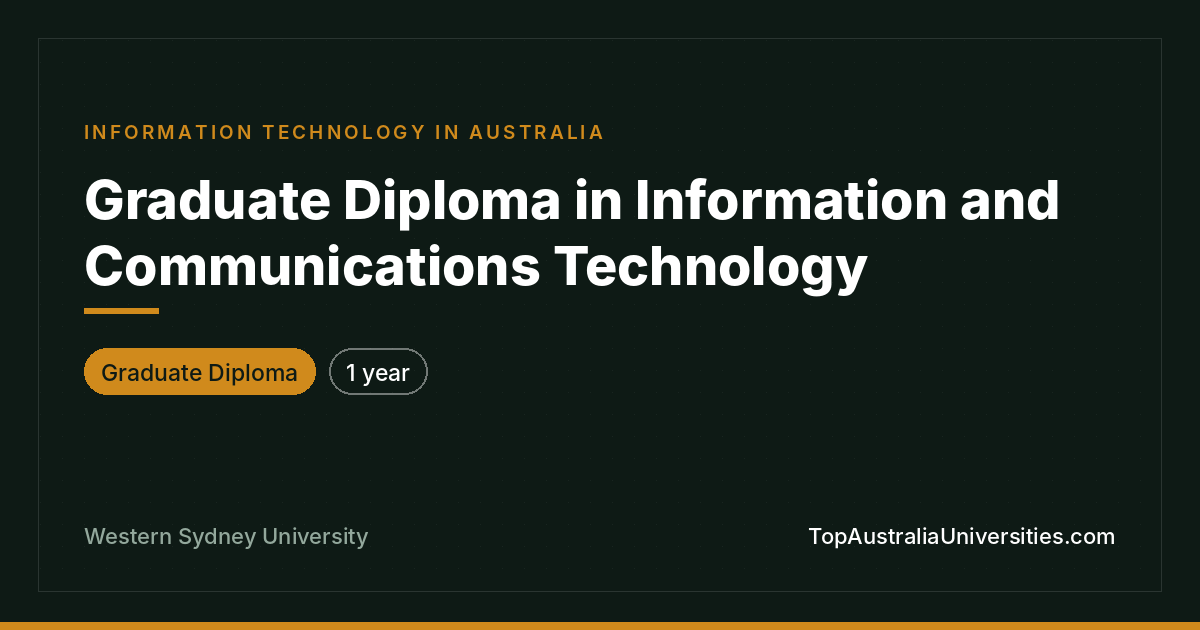 Graduate Diploma in ICT at Western Sydney University