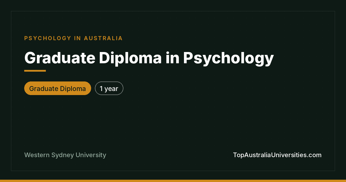 Graduate Diploma in Psychology at Western Sydney