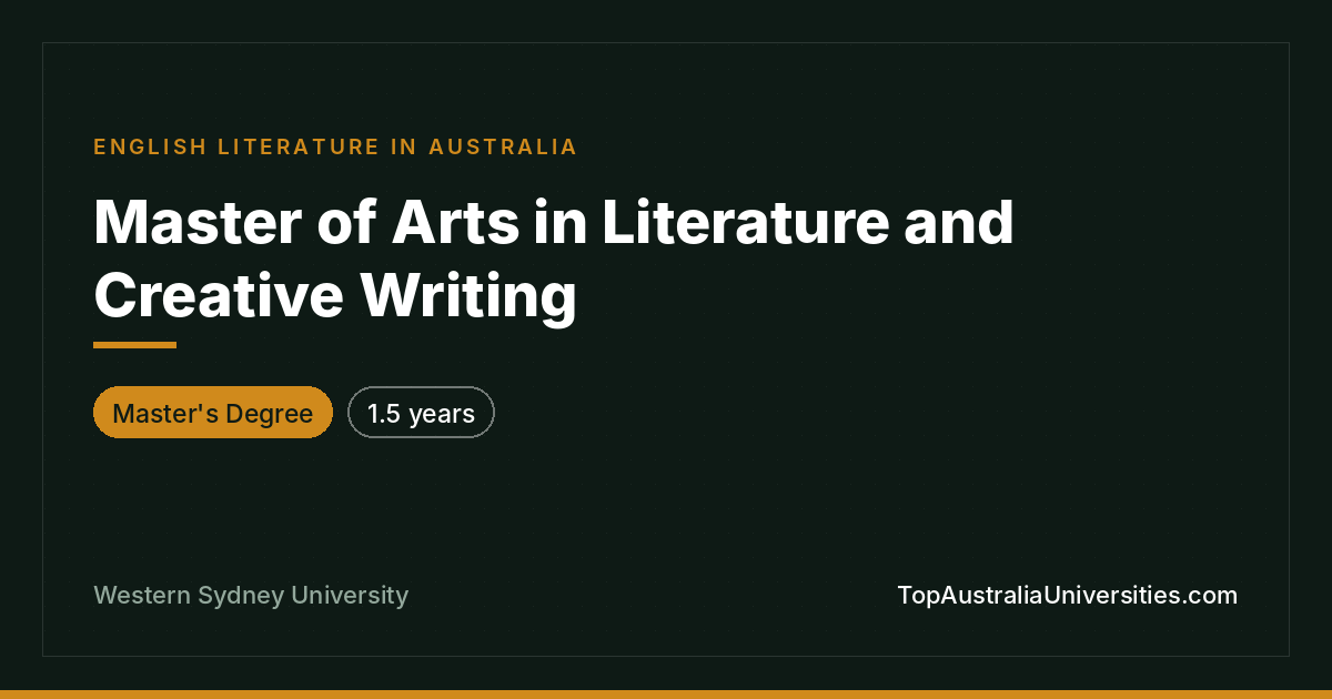 Master of Arts in Literature and Creative Writing