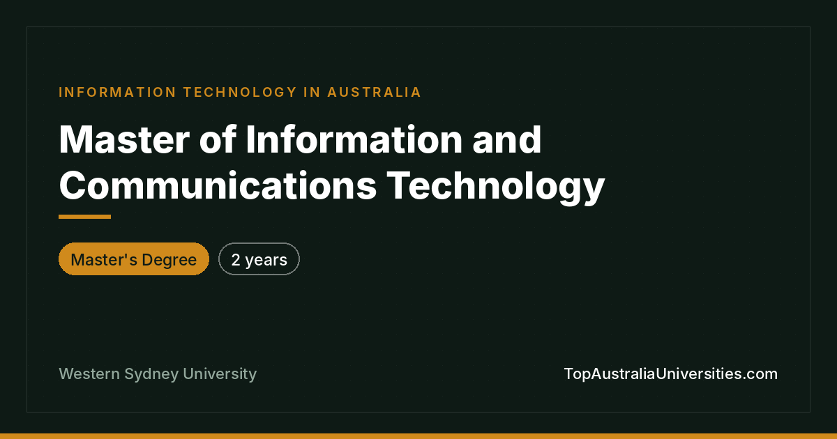 Master of ICT at Western Sydney University