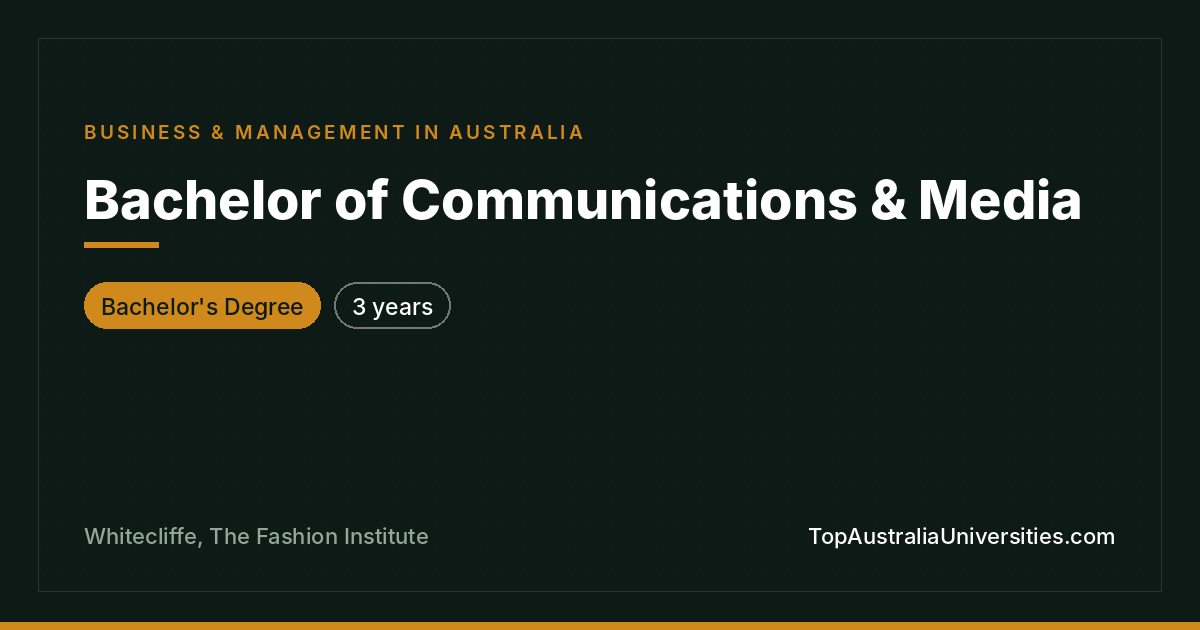 Bachelor of Communications & Media at Whitecliffe