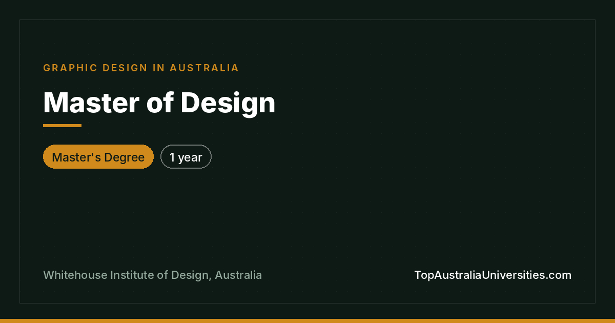 Master of Design at Whitehouse Institute