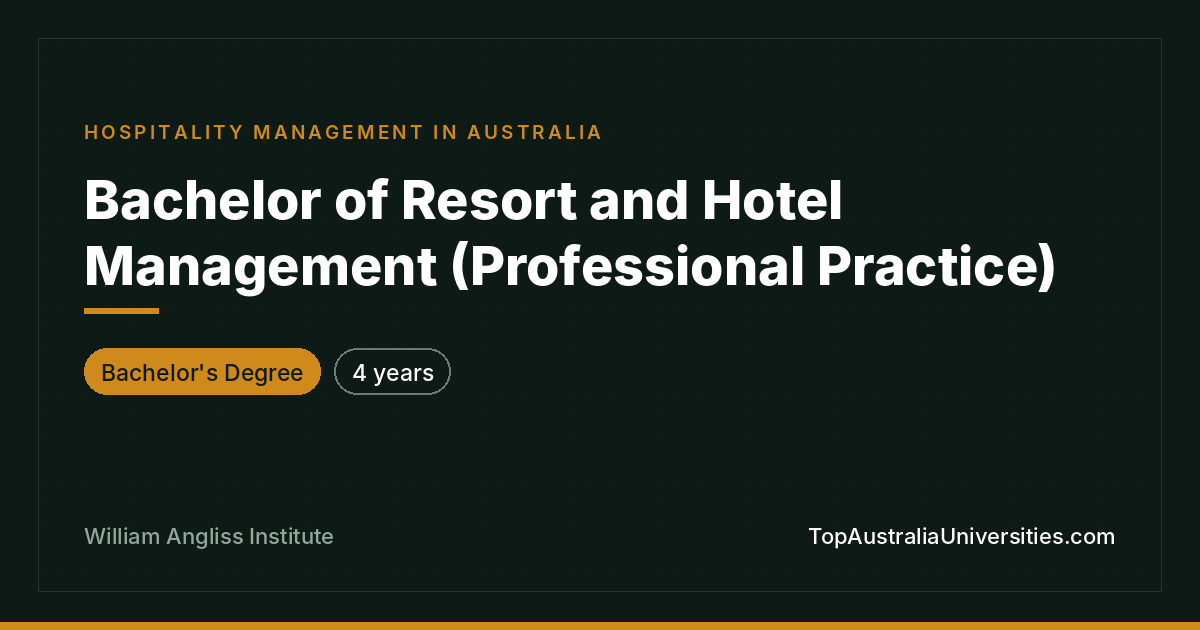 Bachelor of Resort and Hotel Management