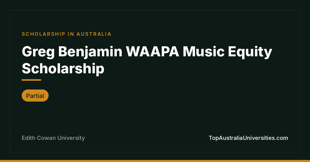 Greg Benjamin WAAPA Music Equity Scholarship at ECU