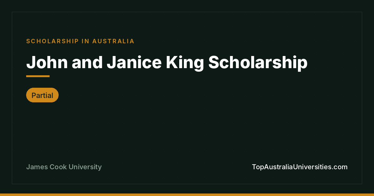 John and Janice King Scholarship at James Cook University