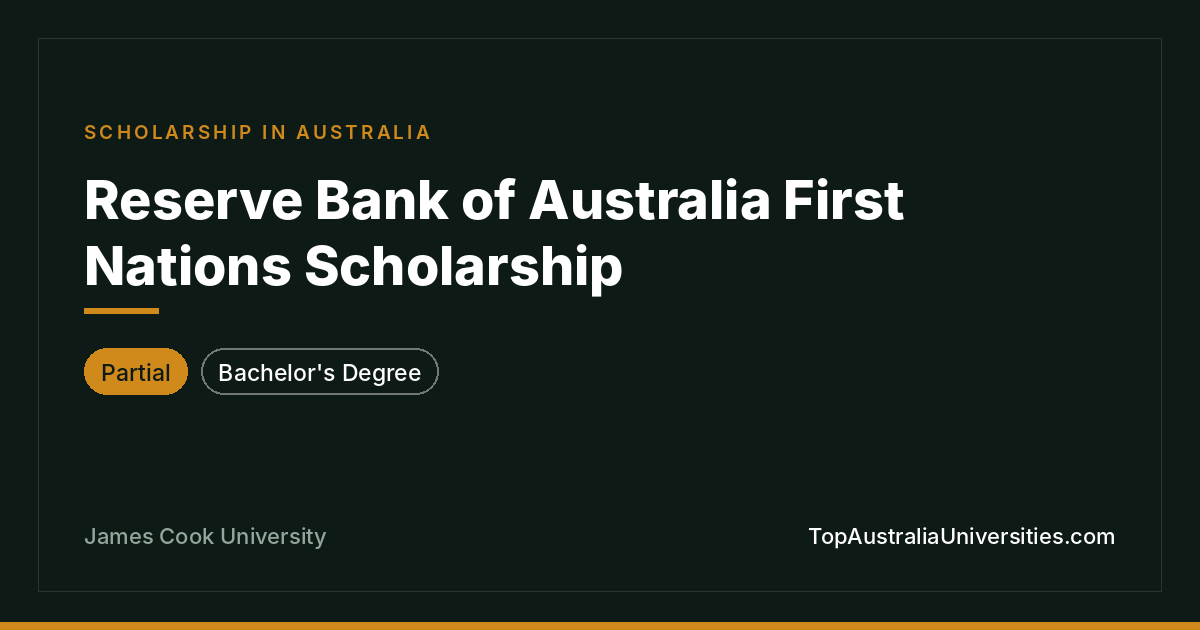Reserve Bank of Australia First Nations Scholarship at JCU