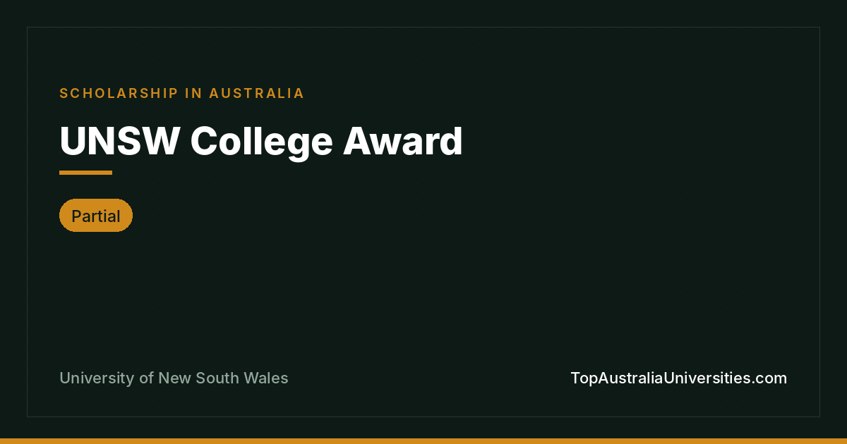 UNSW College Award: Guide for International Pathway Students